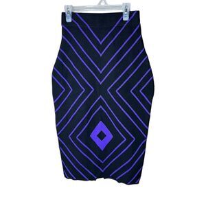 Elhoffer Design Purple And Black‎ Bodycon Skirt Size XS